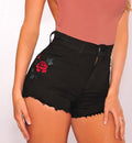 best Rose Flower Embroidery Women Denim Shorts Jeans 0 shop online at M2K Trends for