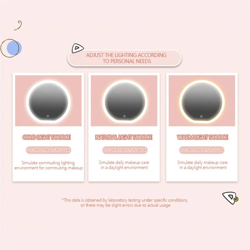 best Round Smart LED Makeup Bag With Mirror Lights Women Beauty Bag Large Capacity PU Leather Travel Organizers Cosmetic Case 0 shop online at M2K Trends for