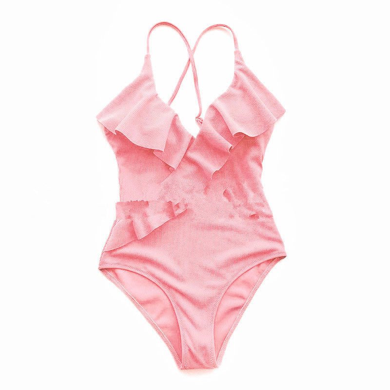 best Ruffled one-piece swimsuit Clothing shop online at M2K Trends for beachwear