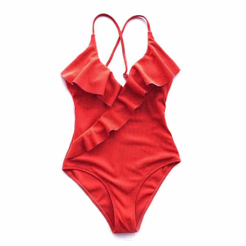 best Ruffled one-piece swimsuit Clothing shop online at M2K Trends for beachwear