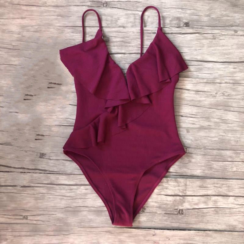 best Ruffled one-piece swimsuit Clothing shop online at M2K Trends for beachwear