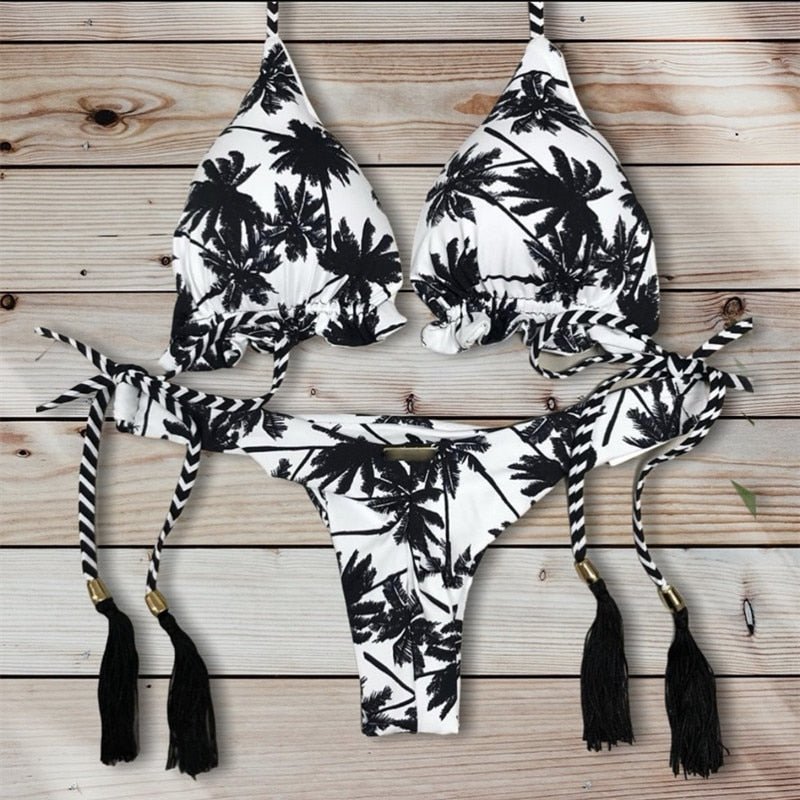 best RUOTONGSEPT 2022 New Sport Swimwear Female Push Up Bikinis Sexy Bandage Women Swimsuit Print Two-Piece Bathing Suit Beach Wear 0 shop online at M2K Trends for