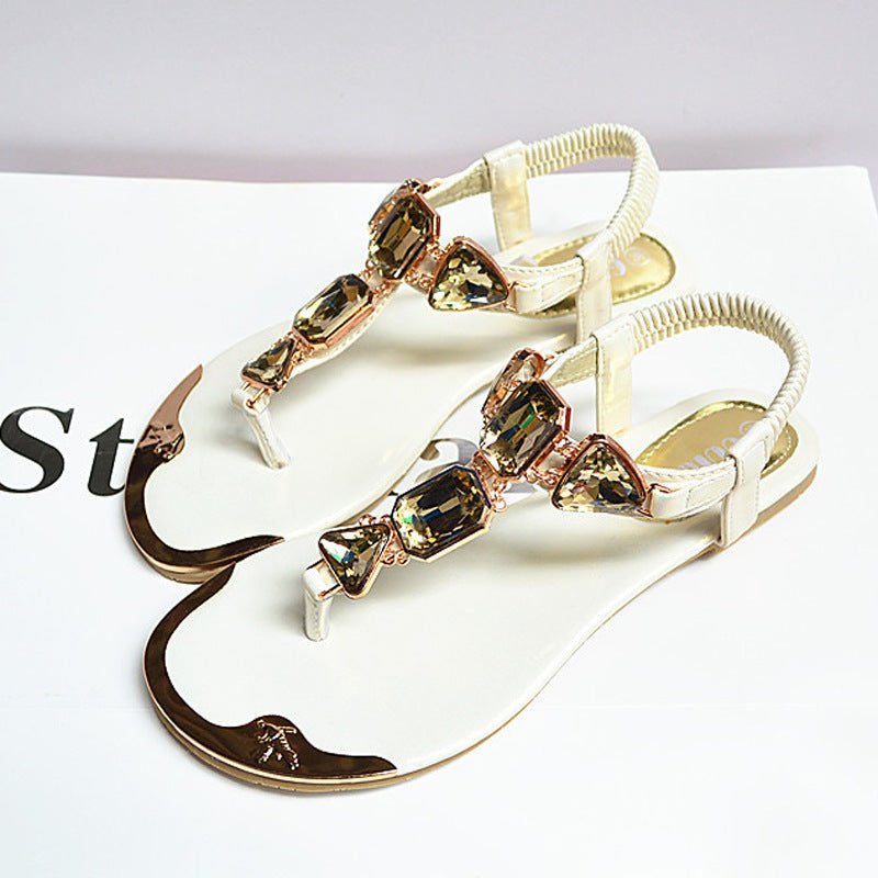 best Sandals Women New Summer Sandals Women Shoes Casual Elastic Band Crytal Flat Sandals Light Wearproof Nonslip Women Sandals sandals shop online at M2K Trends for #CanadaApparel #CanadianDesign