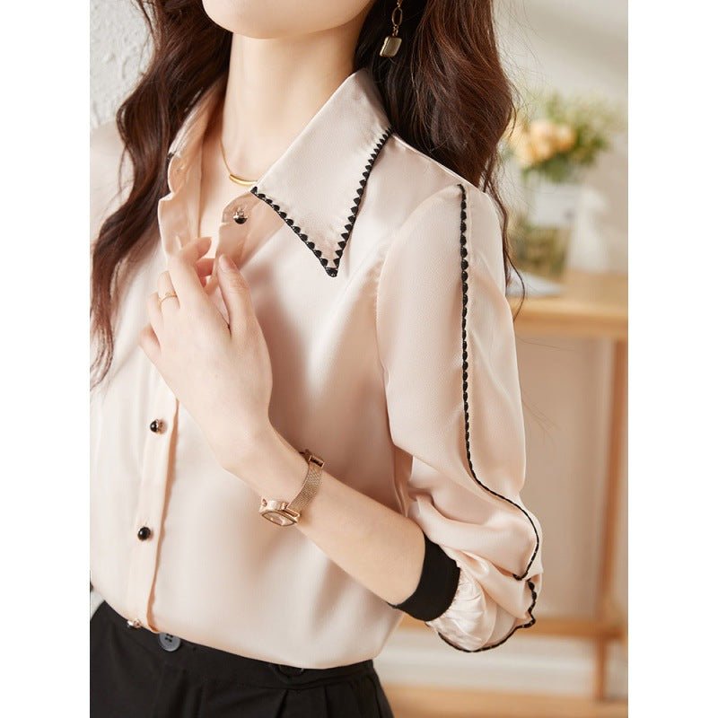 best Satin Lapel Shirt Top For Women 0 shop online at M2K Trends for