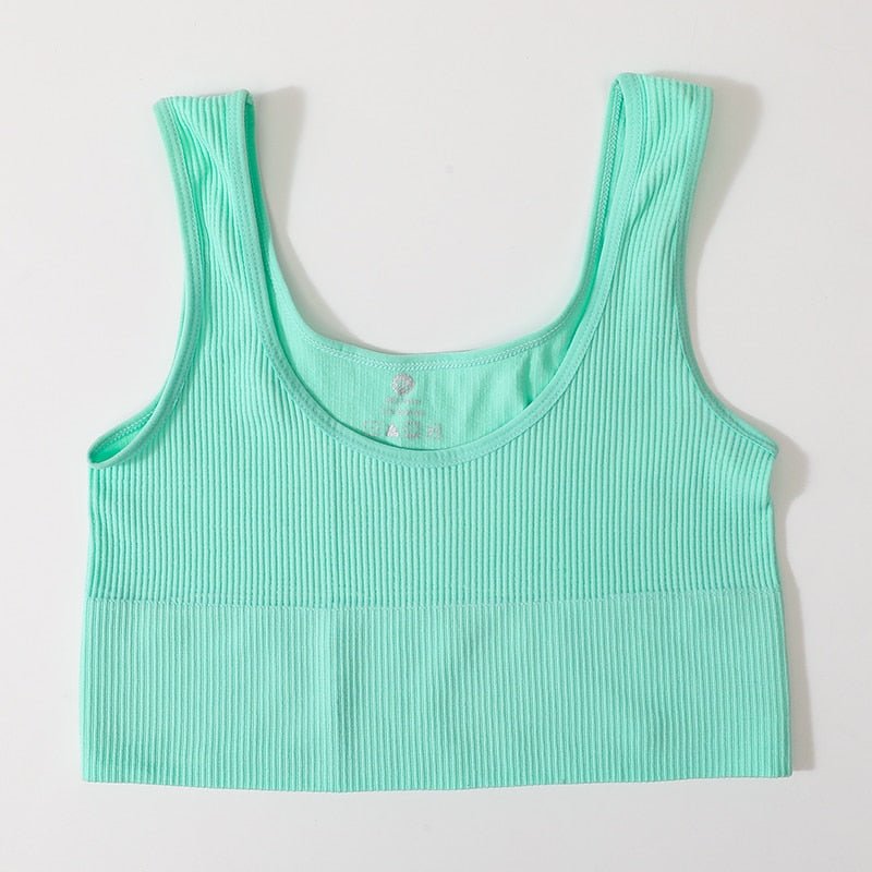 best Seamless Tops For Women Tank Crop Top Ribbed Sports Bras Nonwire Underwear O-neck Cami Tee Sexy Lingerie Fitness Girls Camisole 0 shop online at M2K Trends for