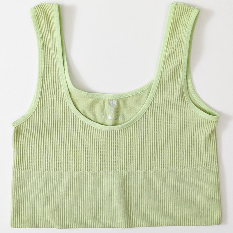 best Seamless Tops For Women Tank Crop Top Ribbed Sports Bras Nonwire Underwear O-neck Cami Tee Sexy Lingerie Fitness Girls Camisole 0 shop online at M2K Trends for