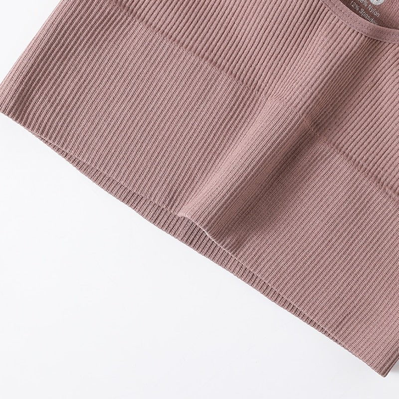 best Seamless Tops For Women Tank Crop Top Ribbed Sports Bras Nonwire Underwear O-neck Cami Tee Sexy Lingerie Fitness Girls Camisole 0 shop online at M2K Trends for