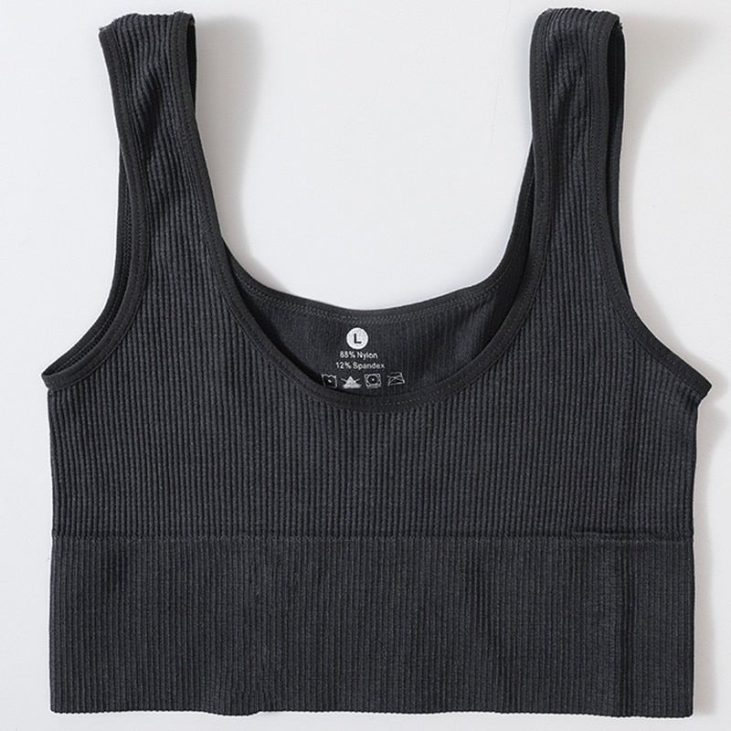 best Seamless Tops For Women Tank Crop Top Ribbed Sports Bras Nonwire Underwear O-neck Cami Tee Sexy Lingerie Fitness Girls Camisole 0 shop online at M2K Trends for