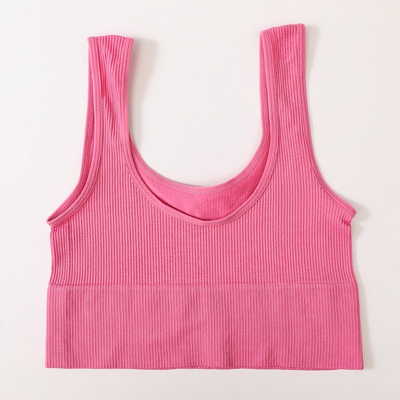 best Seamless Tops For Women Tank Crop Top Ribbed Sports Bras Nonwire Underwear O-neck Cami Tee Sexy Lingerie Fitness Girls Camisole 0 shop online at M2K Trends for