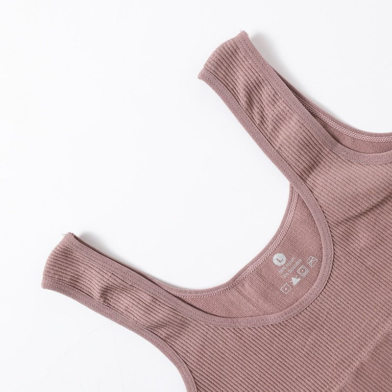 best Seamless Tops For Women Tank Crop Top Ribbed Sports Bras Nonwire Underwear O-neck Cami Tee Sexy Lingerie Fitness Girls Camisole 0 shop online at M2K Trends for