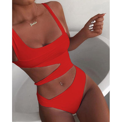 best Sexy Bikini Set One Shoulder One Piece Swimsuit 2021 New Off Shoulder White Patchwork Swimwear Bodysuit Bathing Suit Black 0 shop online at M2K Trends for