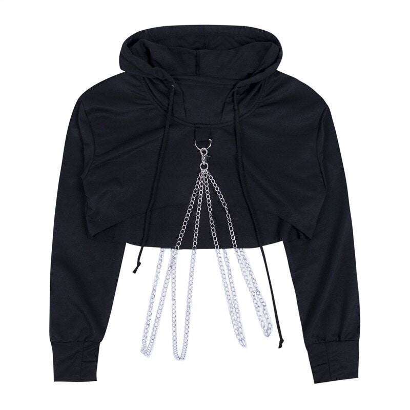 best Sexy Women Hooded Cut off Front Sweatshirt Hoodie Crop Top Jumper Pullover Party 0 shop online at M2K Trends for