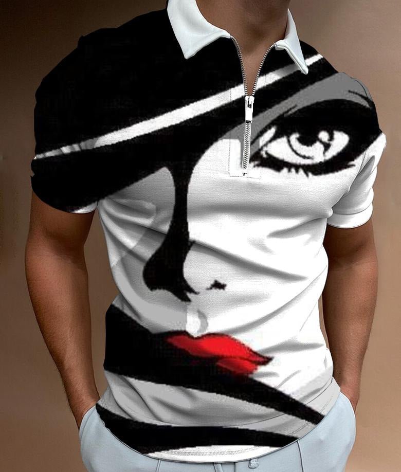 best Shirts For Men Face Art Print Short Sleeve Tshirts Streetwear Mens Clothing shop online at M2K Trends for