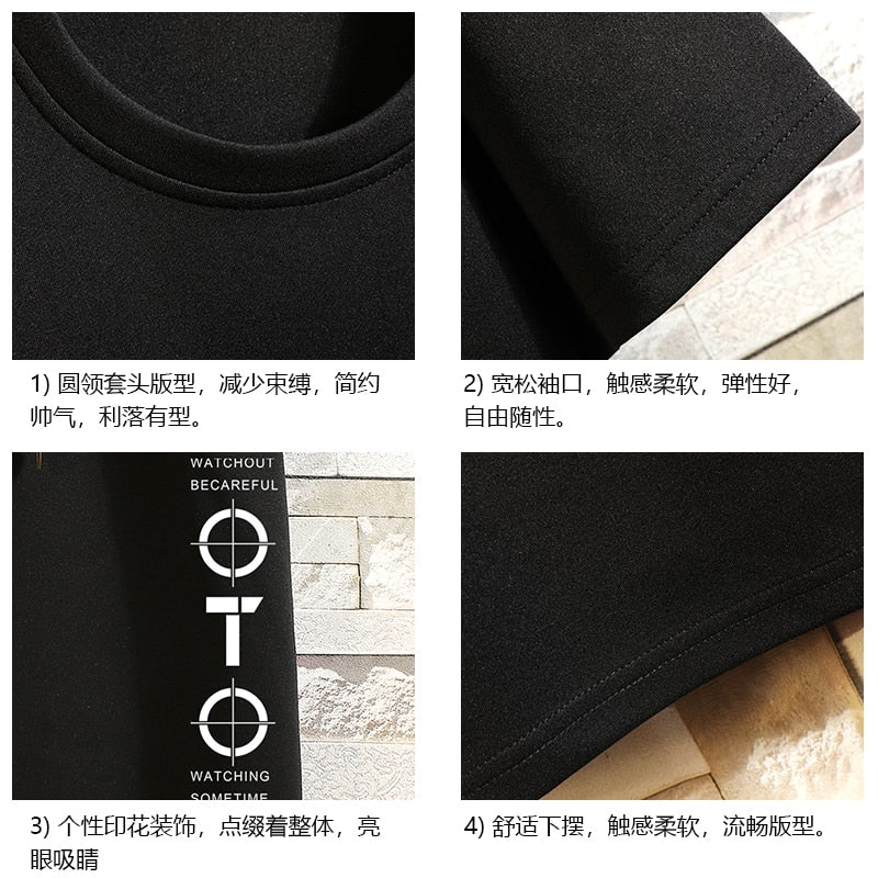 best Short Sleeve T Shirt Men'S For 2023 Summer Print Black White Tshirt Top Tees Brand Fashion Clothes Plus Size M-5XL O NECK 0 shop online at M2K Trends for