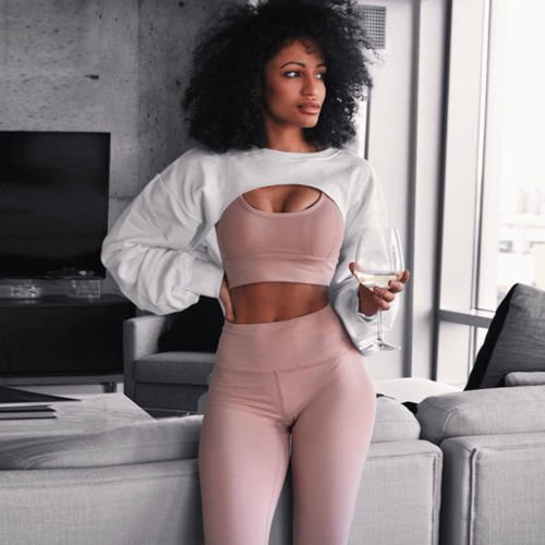 best Short Sweatshirts Women Autumn Long Sleeve Black White Sweatshirt Fashion Crop Top Jacket Jumper Pullover Tops Clubwear Tank Top 0 shop online at M2K Trends for