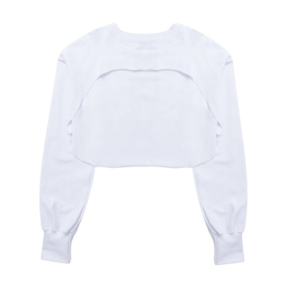 best Short Sweatshirts Women Autumn Long Sleeve Black White Sweatshirt Fashion Crop Top Jacket Jumper Pullover Tops Clubwear Tank Top 0 shop online at M2K Trends for