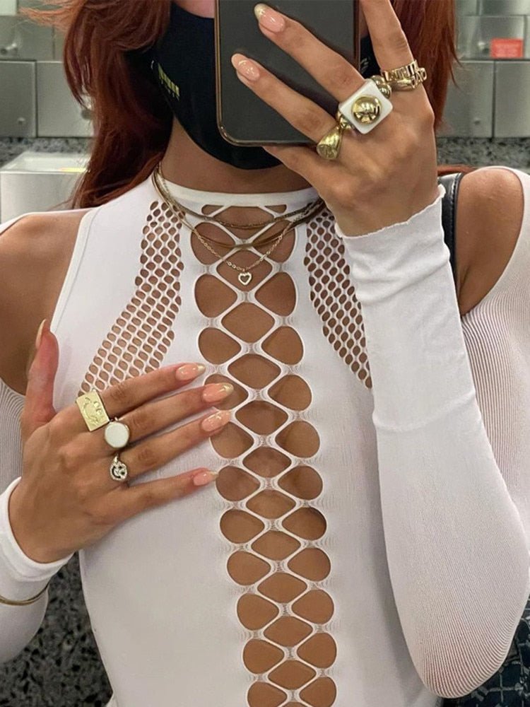 best Side with Me Long Sleeve Crop Tops Women 2022 Summer Sexy Casual Party Club Black Asymmetrical Cut Out Corset Top Woman 0 shop online at M2K Trends for