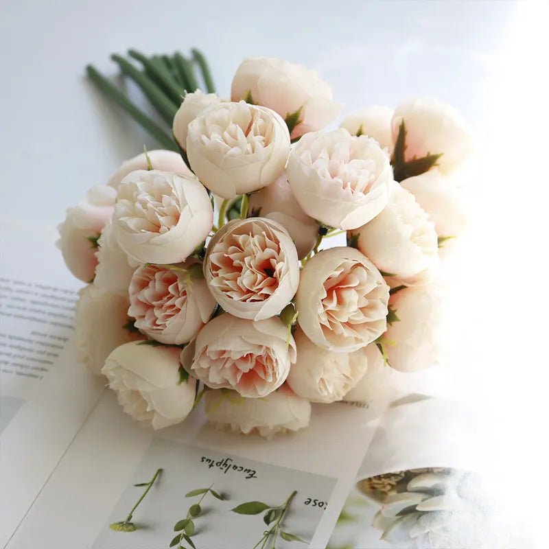 best Silk Flowers Peony Artificial Flowers Rose Bouquet 27 Heads Table Flower Arrangement Bride Wedding Home Decoration Fake Flower shop online at M2K Trends for