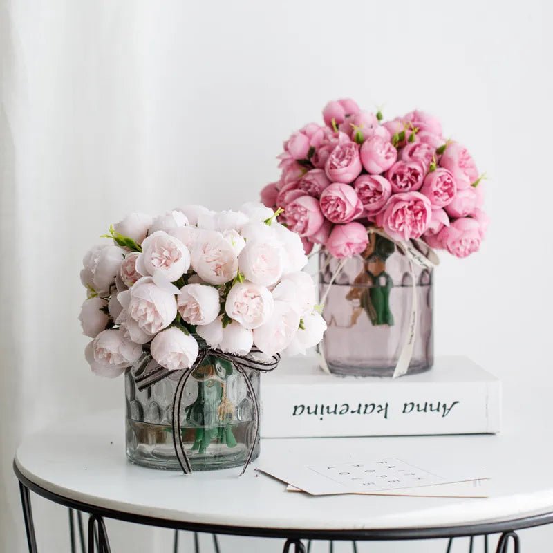 best Silk Flowers Peony Artificial Flowers Rose Bouquet 27 Heads Table Flower Arrangement Bride Wedding Home Decoration Fake Flower shop online at M2K Trends for