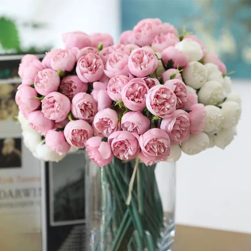 best Silk Flowers Peony Artificial Flowers Rose Bouquet 27 Heads Table Flower Arrangement Bride Wedding Home Decoration Fake Flower shop online at M2K Trends for