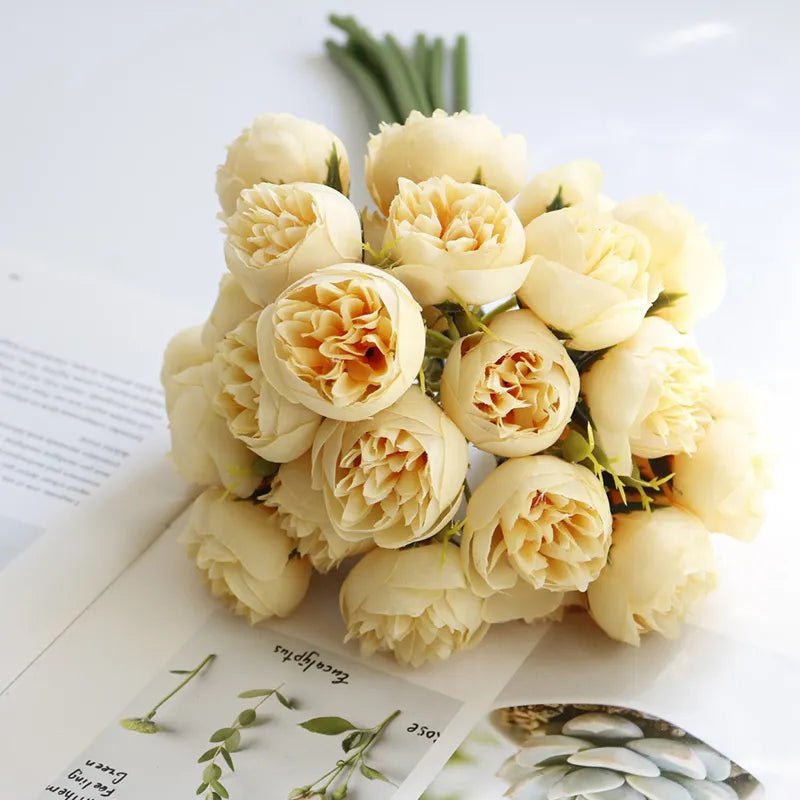 best Silk Flowers Peony Artificial Flowers Rose Bouquet 27 Heads Table Flower Arrangement Bride Wedding Home Decoration Fake Flower shop online at M2K Trends for