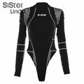 best Sisterlinda Women Turtleneck Bodysuits Mesh Patchwork Letter Print Jumpsuit Fashion Female Workout Street Casual Rompers Mujer 0 shop online at M2K Trends for