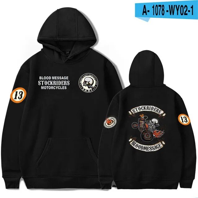 best Skull Stockriders Motorcycle Sweatshirts Hoodie Men/Women skull locomotive Sweatshirt Hoodies Streetwear Harajuku Jacket Coat shop online at M2K Trends for