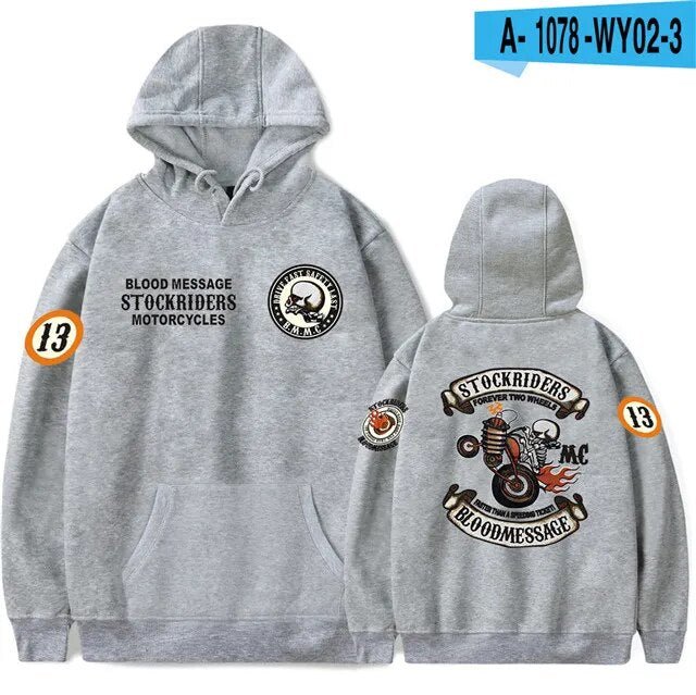 best Skull Stockriders Motorcycle Sweatshirts Hoodie Men/Women skull locomotive Sweatshirt Hoodies Streetwear Harajuku Jacket Coat shop online at M2K Trends for