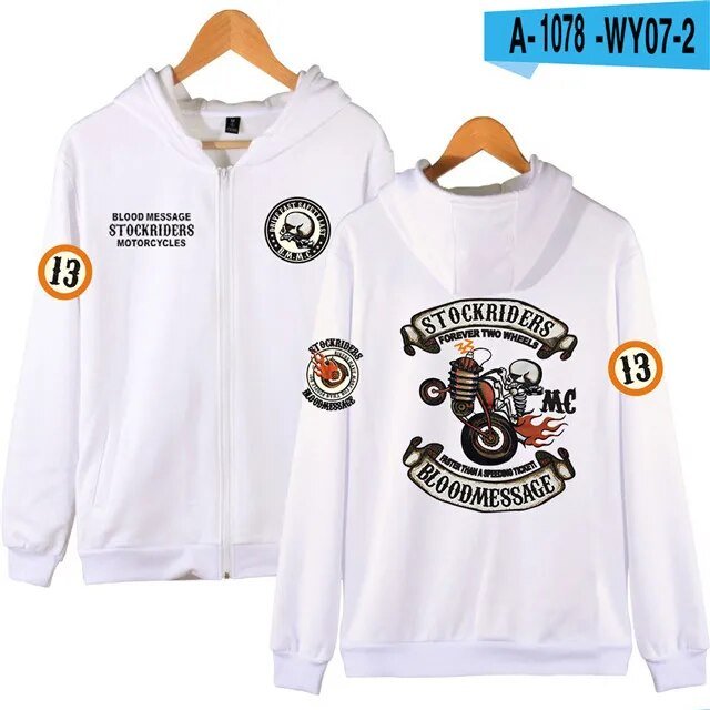 best Skull Stockriders Motorcycle Sweatshirts Hoodie Men/Women skull locomotive Sweatshirt Hoodies Streetwear Harajuku Jacket Coat shop online at M2K Trends for