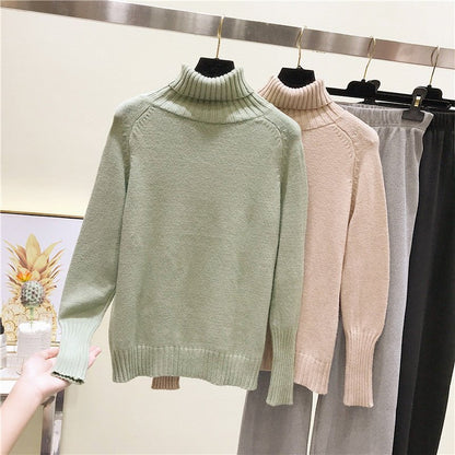 best Slim-fit Knit Sweater Women Loose Long-sleeved Pullover Turtleneck Base Sweater Women's T-Shirt | Fruit of the Loom L393 shop online at M2K Trends for