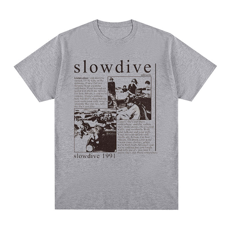 best Slowdive Alison 1991 Vintage T-shirt Tour 90s Classic Cotton Men T shirt New TEE TSHIRT Womens Tops Unisex 0 shop online at M2K Trends for