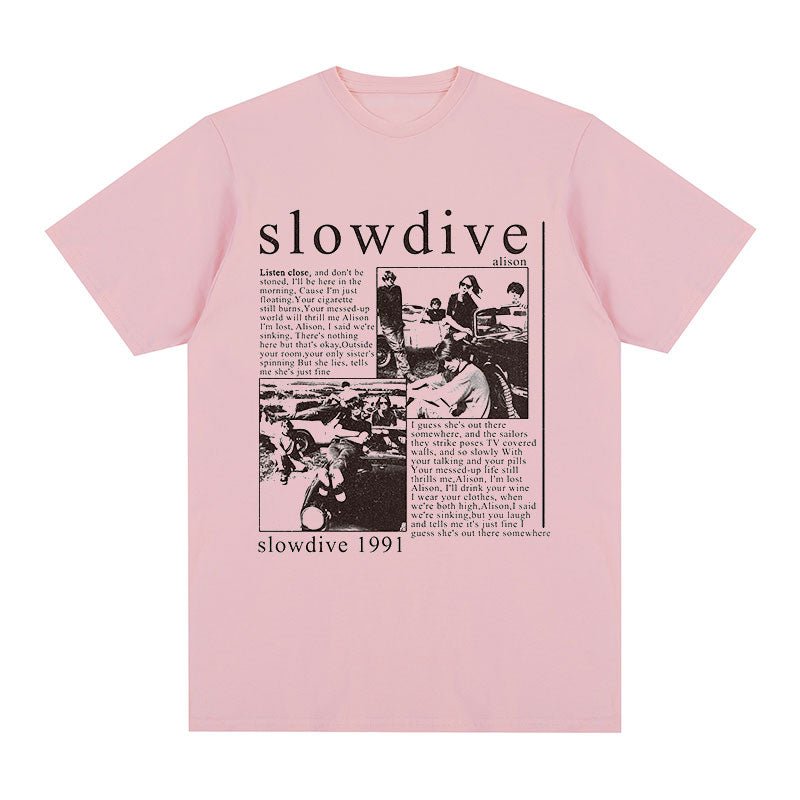 best Slowdive Alison 1991 Vintage T-shirt Tour 90s Classic Cotton Men T shirt New TEE TSHIRT Womens Tops Unisex 0 shop online at M2K Trends for