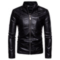 best Solid Collar Large Men's Motorcycle Leather PU Jacket 0 shop online at M2K Trends for