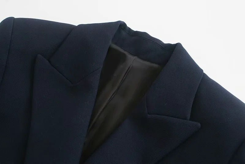 best Solid Color Metal Double-breasted Button Casual Blazer Women`s Blouse shop online at M2K Trends for