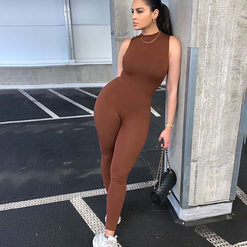 best Solid Jumpsuit Women Summer 2020 Casual O Neck Sleeveless Pencil Pants Body Sportswear Fitness Bodycon Rompers Womens Jumpsuit 0 shop online at M2K Trends for