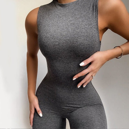 best Solid Jumpsuit Women Summer 2020 Casual O Neck Sleeveless Pencil Pants Body Sportswear Fitness Bodycon Rompers Womens Jumpsuit 0 shop online at M2K Trends for