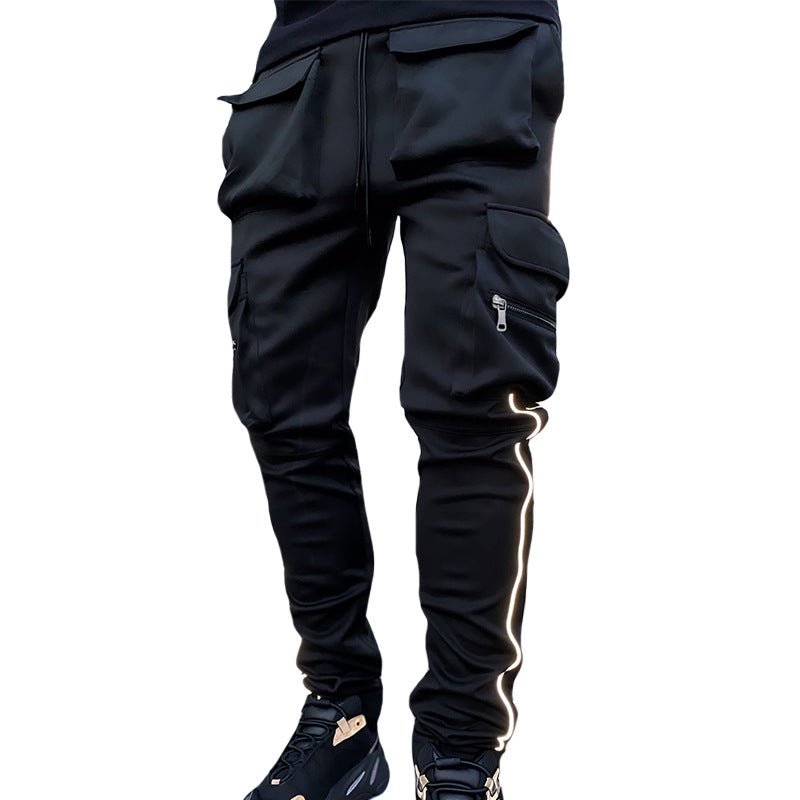 best Sports Pants Men's Casual Pants Trendy Brand Loose Straight Reflective Clothing shop online at M2K Trends for mens pants