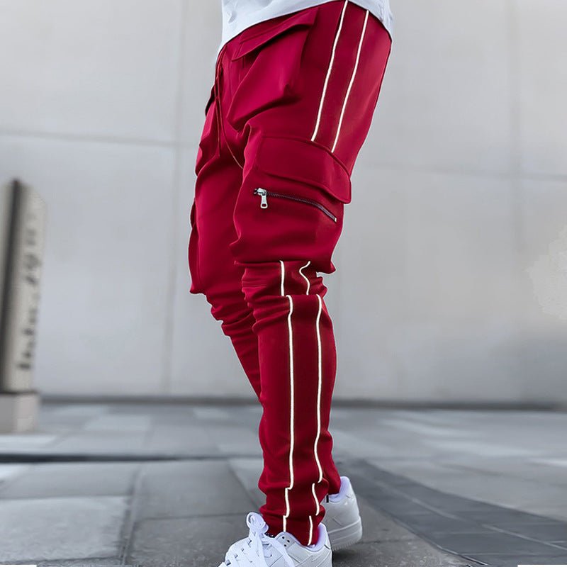 best Sports Pants Men's Casual Pants Trendy Brand Loose Straight Reflective Clothing shop online at M2K Trends for mens pants