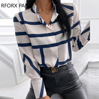 best Spring Striped Long Sleeve Casual Shirt Long Sleeve Blouse Women Top 2021 0 shop online at M2K Trends for