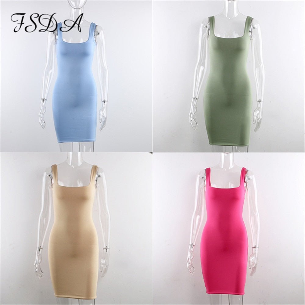 best Square Neck Sleeveless Bodycon Mini Dress dress shop online at M2K Trends for Bodycon