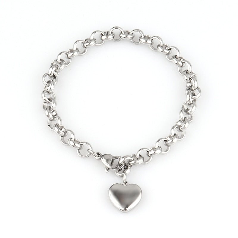 best Stainless Steel Heart Pendant Vintage Chain Bracelets For Women Bohemian Padlock Thick Bracelet Women&#39;s Bracelets Jewelry Gift Jewelry & Watches shop online at M2K Trends for Fashion Jewelry