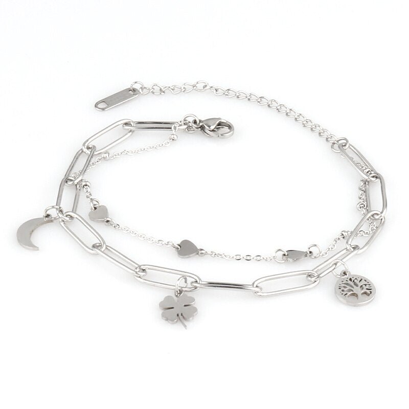 best Stainless Steel Heart Pendant Vintage Chain Bracelets For Women Bohemian Padlock Thick Bracelet Women&#39;s Bracelets Jewelry Gift Jewelry & Watches shop online at M2K Trends for Fashion Jewelry