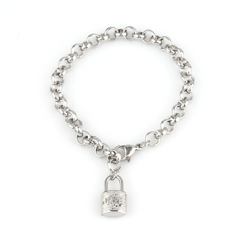 best Stainless Steel Heart Pendant Vintage Chain Bracelets For Women Bohemian Padlock Thick Bracelet Women&#39;s Bracelets Jewelry Gift Jewelry & Watches shop online at M2K Trends for Fashion Jewelry