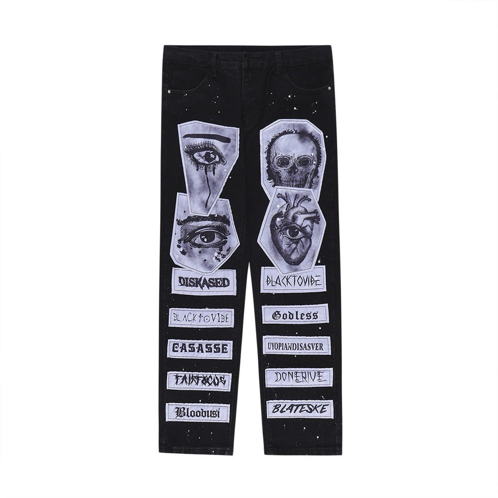 best Stick Cloth Washed Jeans Men's Wide Leg Straight Leg Loose Street Pants men pants shop online at M2K Trends for mens pants