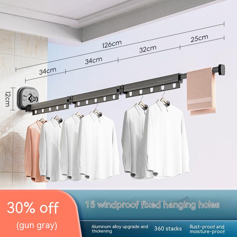 best Suction Cup Folding Clothes Hanger Indoor Home Balcony Aluminum Retractable Drying Rack No Punching Folding Clothes Hanger 0 shop online at M2K Trends for