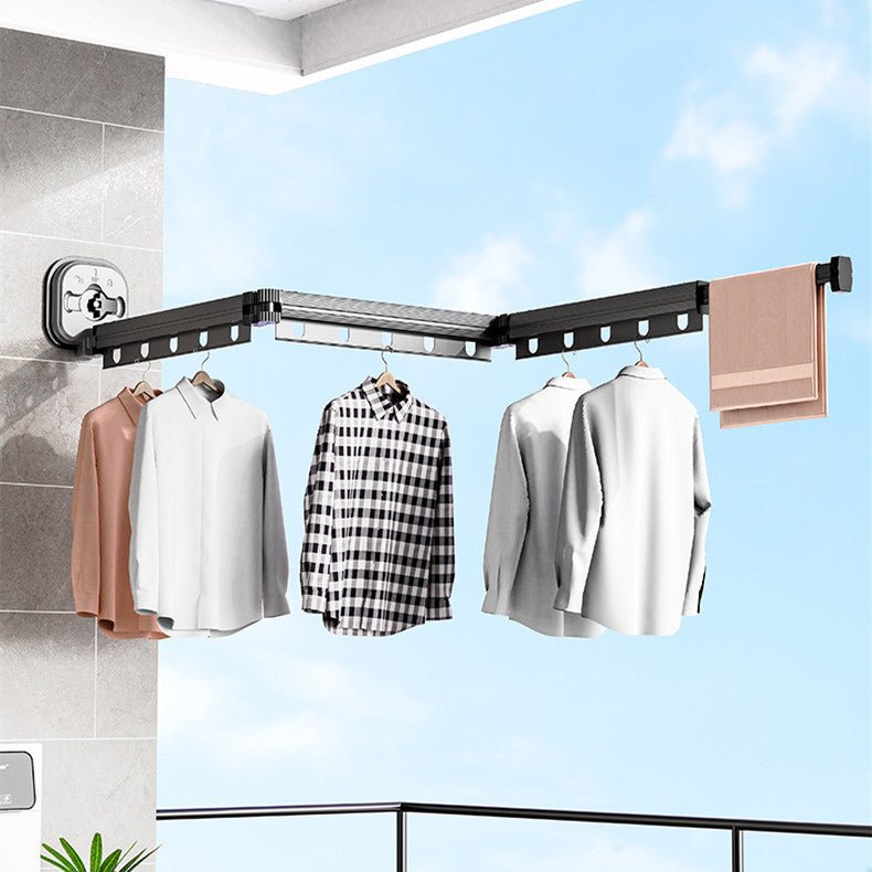 best Suction Cup Folding Clothes Hanger Indoor Home Balcony Aluminum Retractable Drying Rack No Punching Folding Clothes Hanger 0 shop online at M2K Trends for