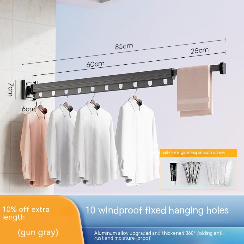 best Suction Cup Folding Clothes Hanger Indoor Home Balcony Aluminum Retractable Drying Rack No Punching Folding Clothes Hanger 0 shop online at M2K Trends for