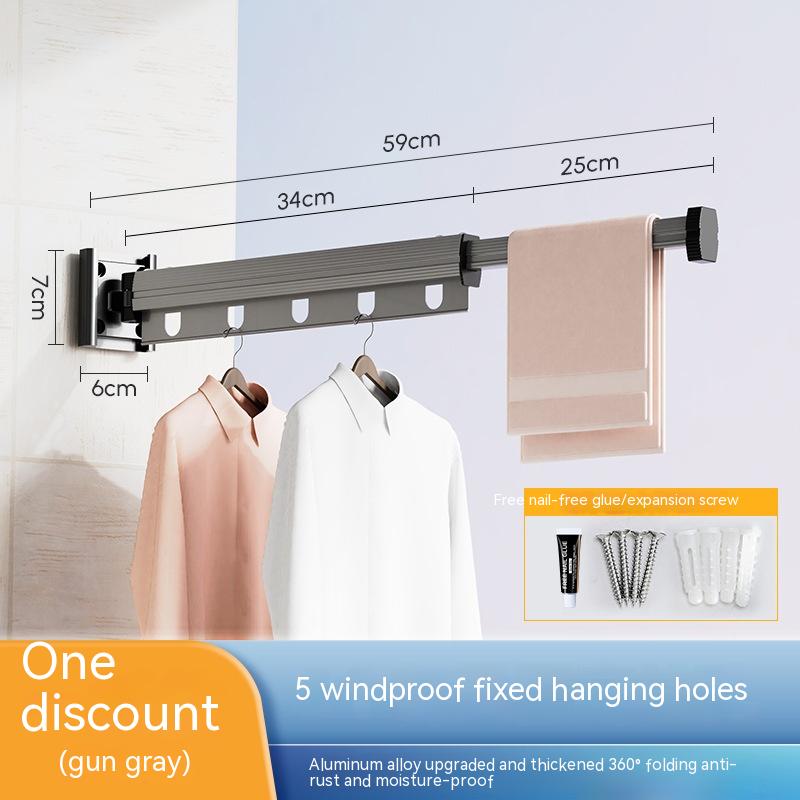 best Suction Cup Folding Clothes Hanger Indoor Home Balcony Aluminum Retractable Drying Rack No Punching Folding Clothes Hanger 0 shop online at M2K Trends for