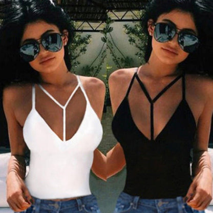 best Summer 2022 Sexy Party Tops Backless Hollow Out Fitness Sleeveless Short Crop Tops Camisoles Streetwear Black Lace Up Crop Tops 0 shop online at M2K Trends for