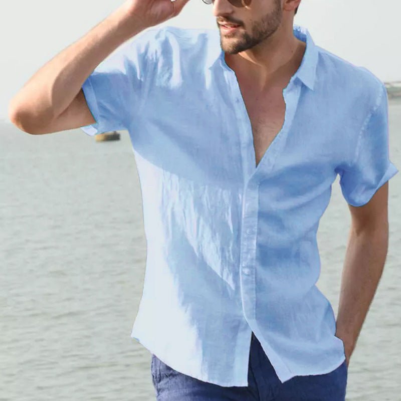 best Summer Men's Solid Color Short Sleeve Casual 4 shop online at M2K Trends for